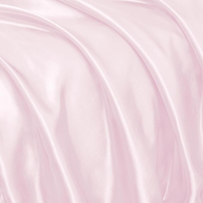 Homiest Ruffle Satin Pillowcase for Hair and Skin, Standard Size Satin Pillow Covers Silky Pillow Cases Set of 2, Satin Ruffled Pillowcase with Envelope Closure, Anti Wrinkle Pillow Shams (Blush Pink)