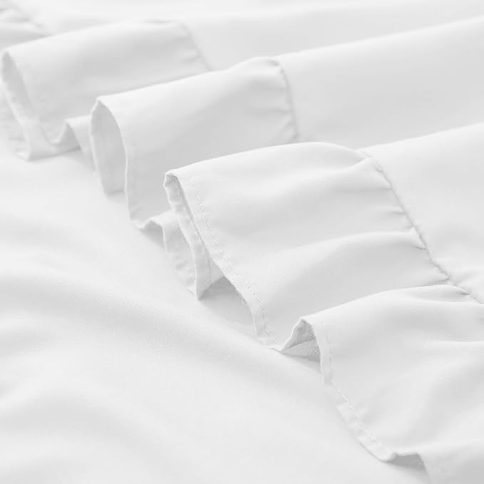 Ruffle Pillow Covers 26x26 Inch, White Square Ruffle Pillow Covers Set of 2, Microfiber Wrinkle-Resistant Pillow Covers with Envelope Closure for Sofa Bed Living Room