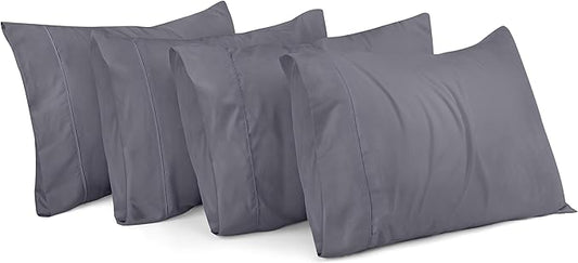 Pack of 4 Standard Size Pillowcases – Envelope Closure Design – Soft, Skin-Friendly, Fade-Resistant, Easy Care – 30 x 20 Inches